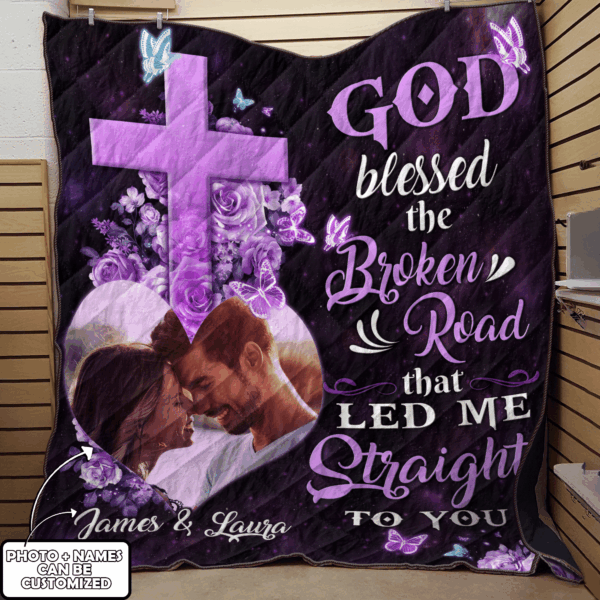Blessed Husband and Wife Family Faith 3D Custom Quilt – Personalized All Overprint Design