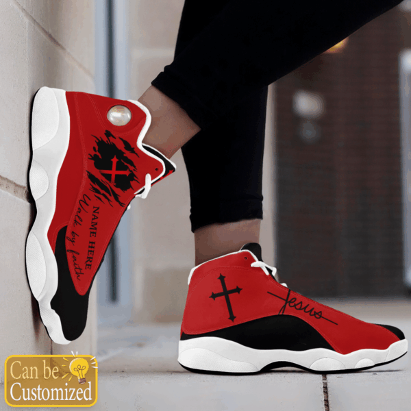 Black Red Walk By Faith Jesus custom name Air Jordan 13 Shoes Gift for Men Women