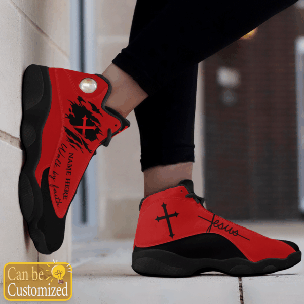 Black Red Walk By Faith Jesus custom name Air Jordan 13 Shoes Gift for Men Women