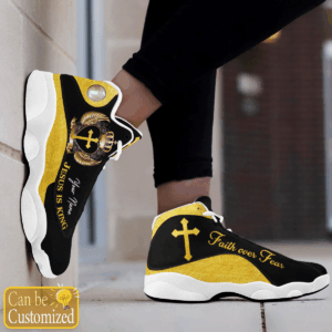 Jesus is King Faith Over Fear custom name Air Jordan 13 Shoes - Gift for Men Women 3