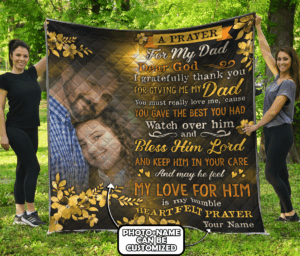 Customized Dad and Daughter 3D All Overprinted Quilt - Family Faith Jesus Prayer