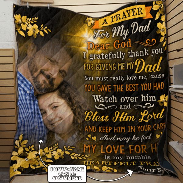 Customized Dad and Daughter 3D All Overprinted Quilt – Family Faith Jesus Prayer