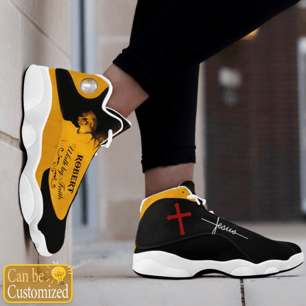 Jesus Walk by Faith custom name Air Jordan 13 Shoes Yellow – Gift for Men Women