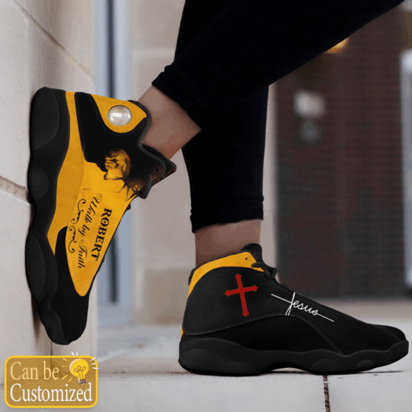 Jesus Walk by Faith custom name Air Jordan 13 Shoes Yellow – Gift for Men Women