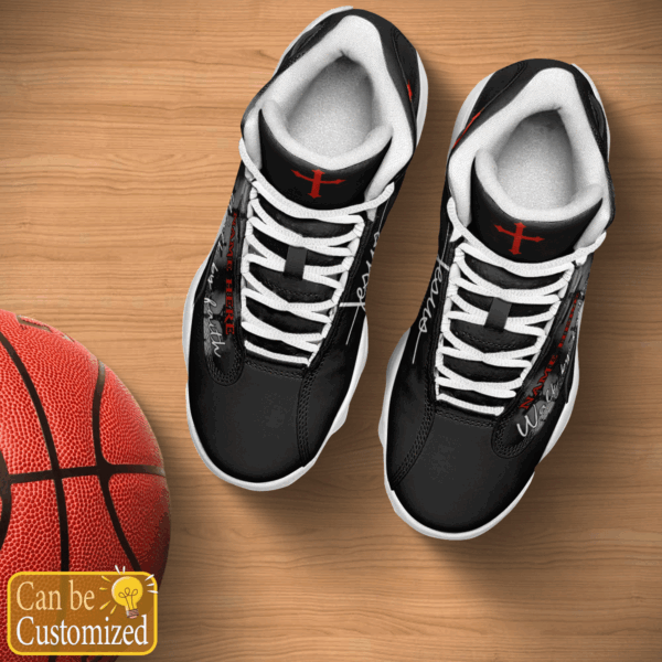 Black Cross Walk By Faith Jesus custom name Air Jordan 13 Shoes Gift for Men Women