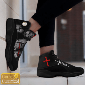 Black Cross Walk By Faith Jesus custom name Air Jordan 13 Shoes Gift for Men Women 5