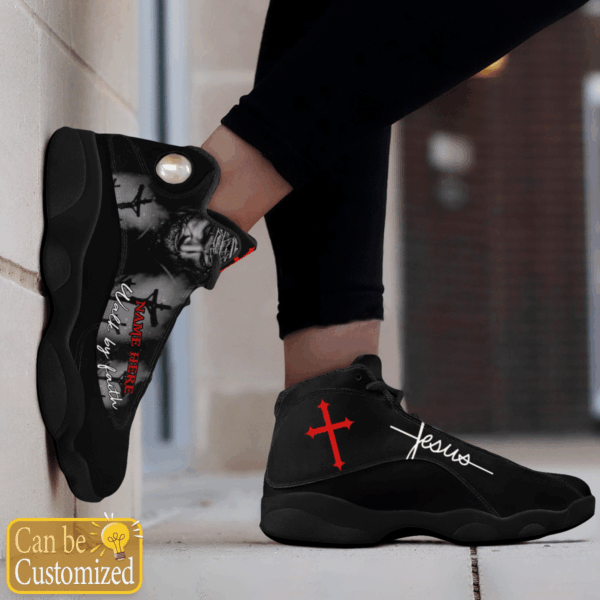 Black Cross Walk By Faith Jesus custom name Air Jordan 13 Shoes Gift for Men Women