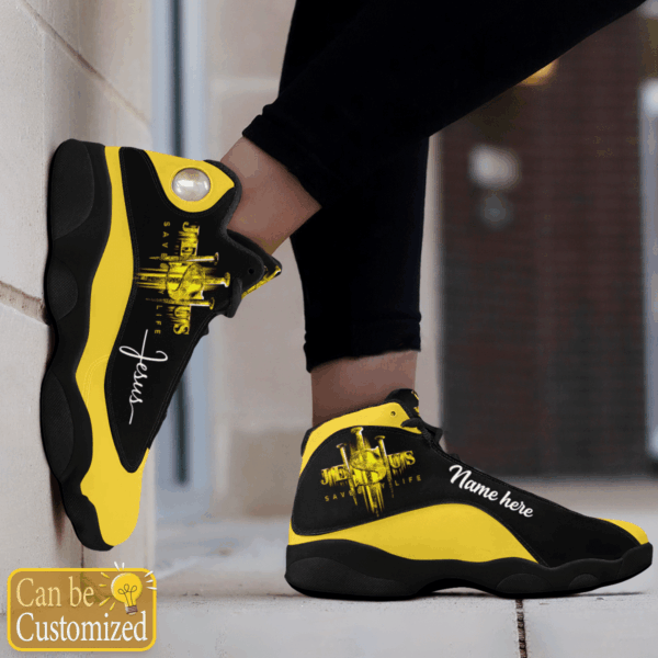 Jesus Saved My Life custom name Air Jordan 13 Shoes Yellow – Gift for Men Women