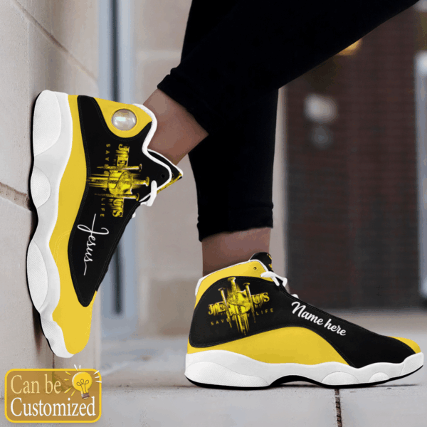 Jesus Saved My Life custom name Air Jordan 13 Shoes Yellow – Gift for Men Women