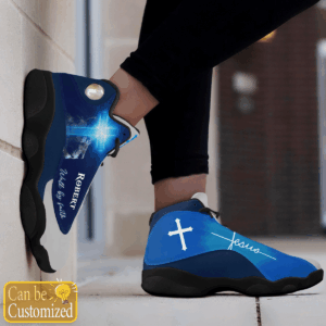 Jesus Lion Blue Walk by Faith custom name Air Jordan 13 Shoes - Gift for Men Women 3