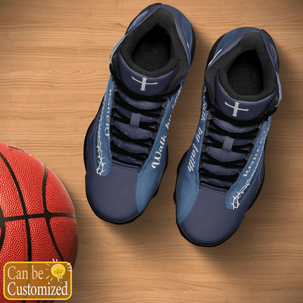 Jesus Walk by faith Hemstitch custom name Air Jordan 13 Shoes – Gift for Men Women