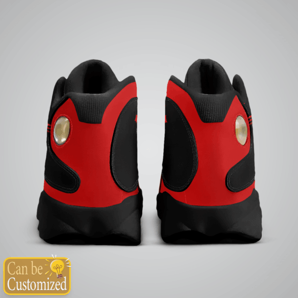Jesus Basic Walk by Faith custom name Air Jordan 13 Shoes Black and Red – Gift for Men Women