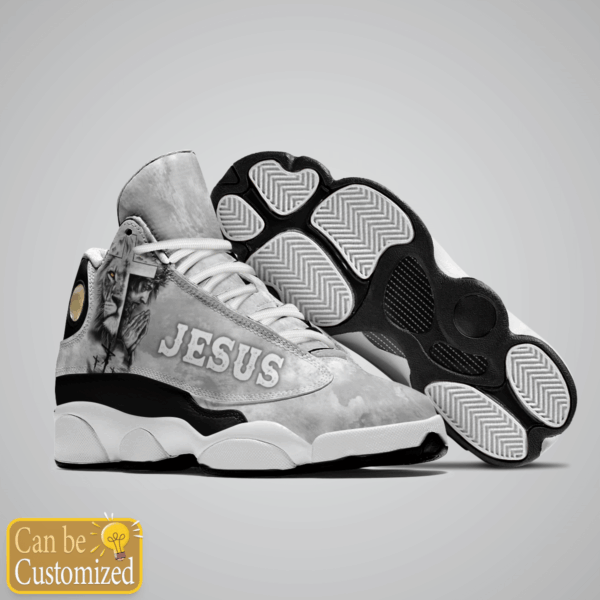 Jesus Gray Lion custom name Air Jordan 13 Shoes – Gift for Men Women