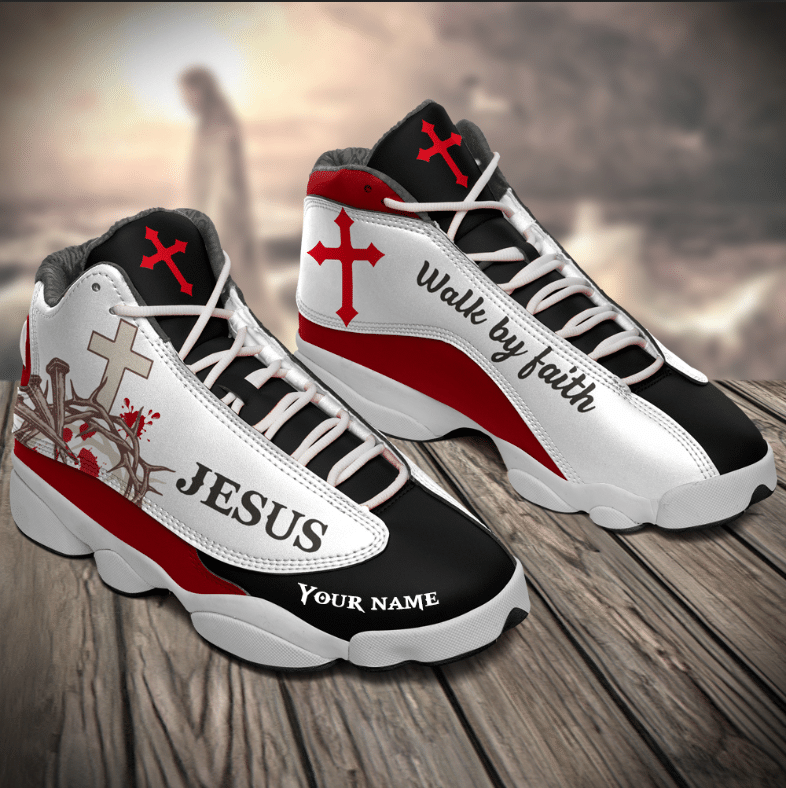 Walk by Faith Jesus custom name Air Jordan 13 Shoes – Gift for Men Women Walk by Faith Jesus custom name Air Jordan 13 Shoes – Gift for Men Women