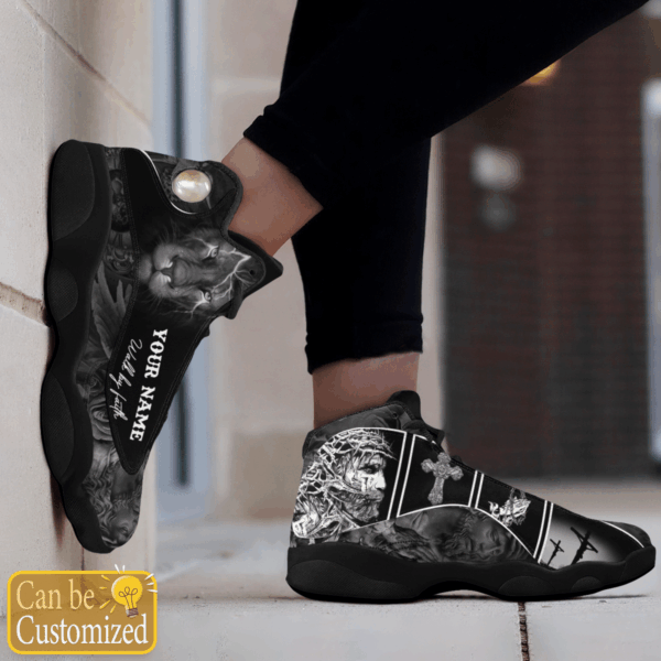 Jesus Black Lion Walk by Faith custom name Air Jordan 13 Shoes – Gift for Men Women