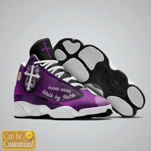 Purple Walk By Faith Lion Jesus custom name Air Jordan 13 Shoes Gift for Men Women 1