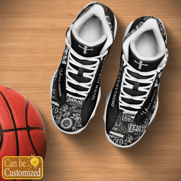 Jesus Text Faith Over Everything custom name Air Jordan 13 Shoes – Gift for Men Women