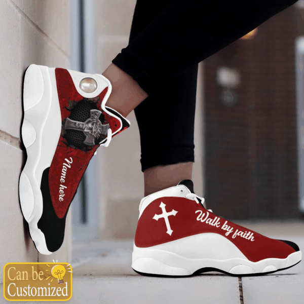 Jesus Walk by Faith custom name Air Jordan 13 Shoes Red – Gift for Men Women