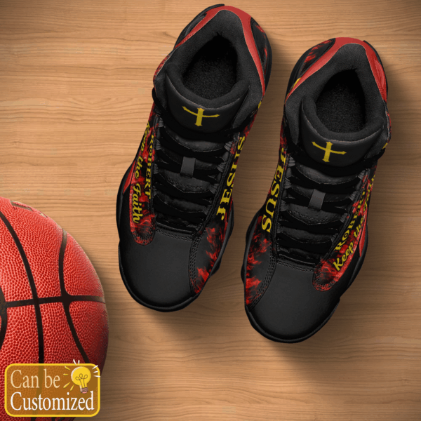 Jesus Keep the Faith Fire custom name Air Jordan 13 Shoes – Gift for Men Women