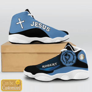 Jesus Basic Cool Dark Blue custom name Air Jordan 13 Shoes - Gift for Men Women 1