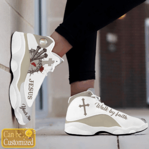 Jesus Walk by faith custom name Air Jordan 13 Shoes - Gift for Men Women 3