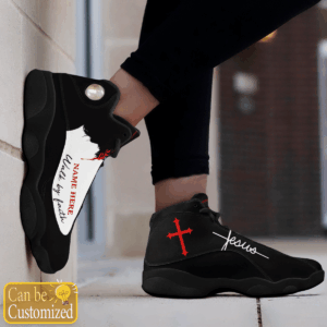 Jesus Walk By Faith Black and White custom name Air Jordan 13 Shoes Gift for Men Women 1