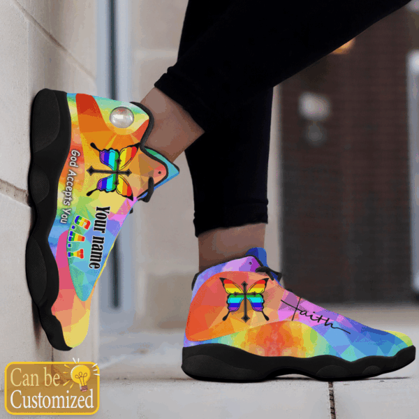 God Accept You LGBT Jesus custom name Air Jordan 13 Shoes Gift for Men Women