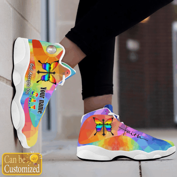 God Accept You LGBT Jesus custom name Air Jordan 13 Shoes Gift for Men Women