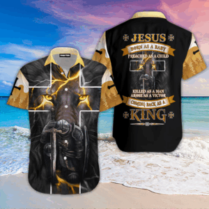 Jesus King Knight Christian Hawaiian Shirt - Trendzontee - Unique Christmas Apparel