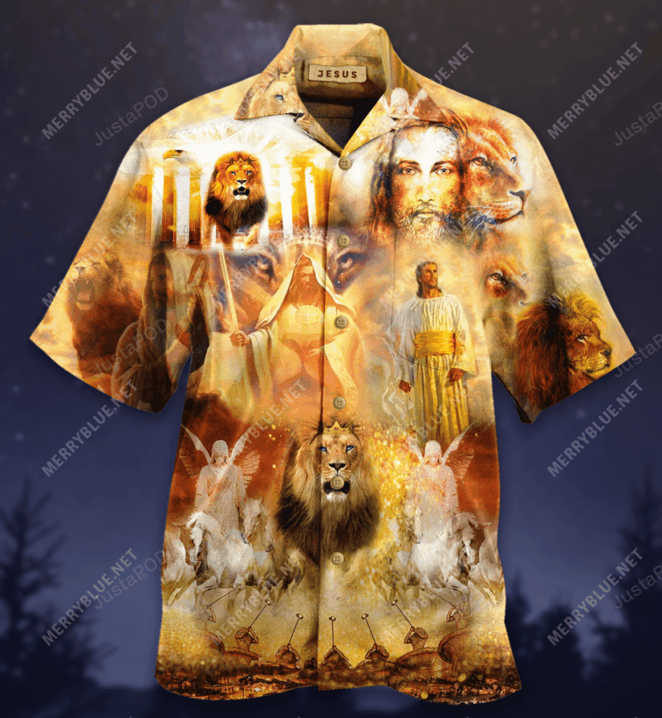 Jesus Lion Hawaiian Shirt: Unique Religious Apparel for Men Jesus Lion Hawaiian Shirt: Unique Religious Apparel for Men