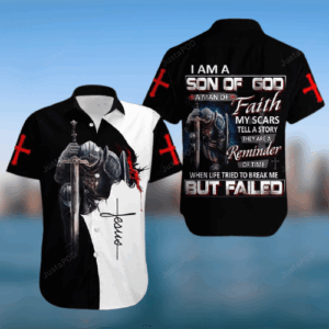 Faithful Son of God Hawaiian Shirt with Jesus Cross Design