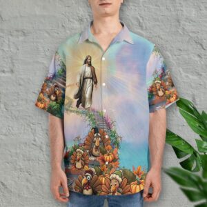 Christian Jesus Thanksgiving Hawaiian Shirt - Unique Religious Holiday Attire 1