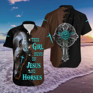 Horse Lover Hawaiian Shirt: Jesus & Horses Aloha Tee for Women