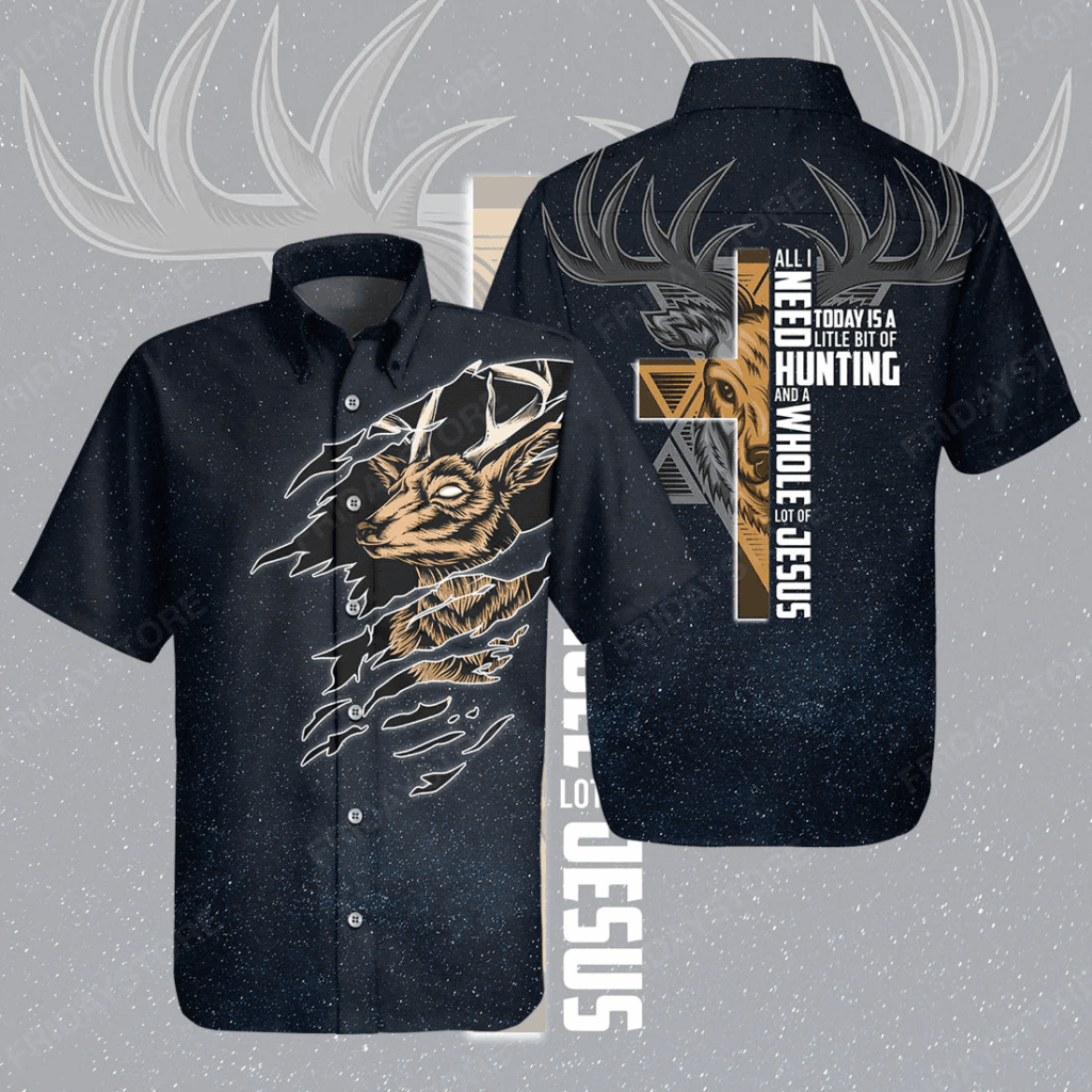 Gifury Deer Hunting Aloha Shirt with Jesus – Hawaiian Style Gifury Deer Hunting Aloha Shirt with Jesus – Hawaiian Style