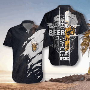 Gifury Beer Hawaiian Shirt: A Little Bit of Beer & Whole Lot of Jesus Aloha Shirt