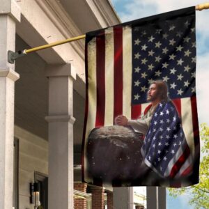 Jesus Flag American Flag Patriotic Christian Home Decor Indoor Outdoor Hanging