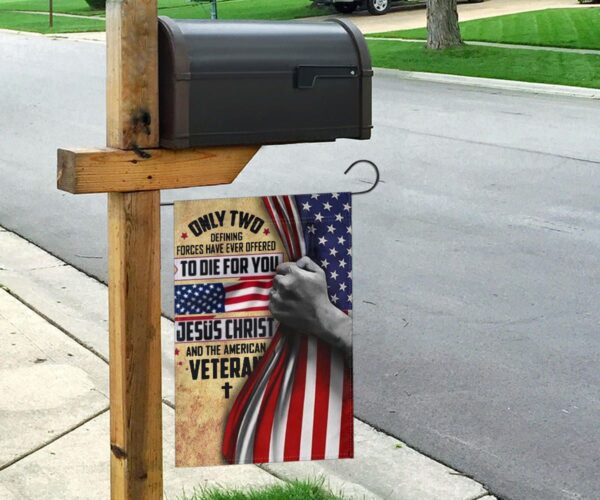 Jesus Christ And American Veterans Flag