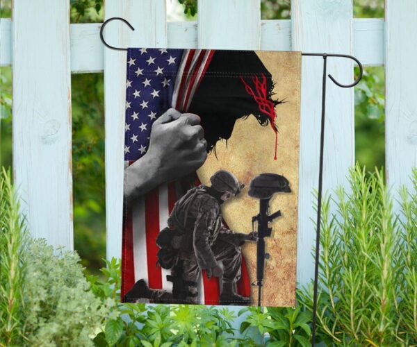 Jesus Christ And The Veteran Flag Thank YouThank You Veterans Decorative