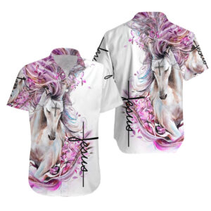 Pink Horse Jesus Hawaiian Shirt Unique HW2192 Design for Men and Women