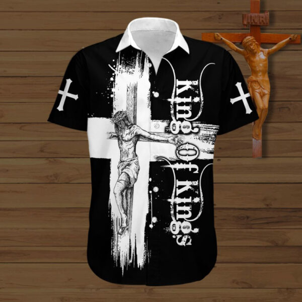 Jesus Christ King of Kings Hawaiian Shirt – Men s Cross Christian Apparel