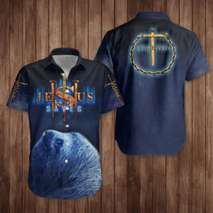 Sloth Jesus Save Hawaiian Shirts: Tropical Style with a Divine Twist!