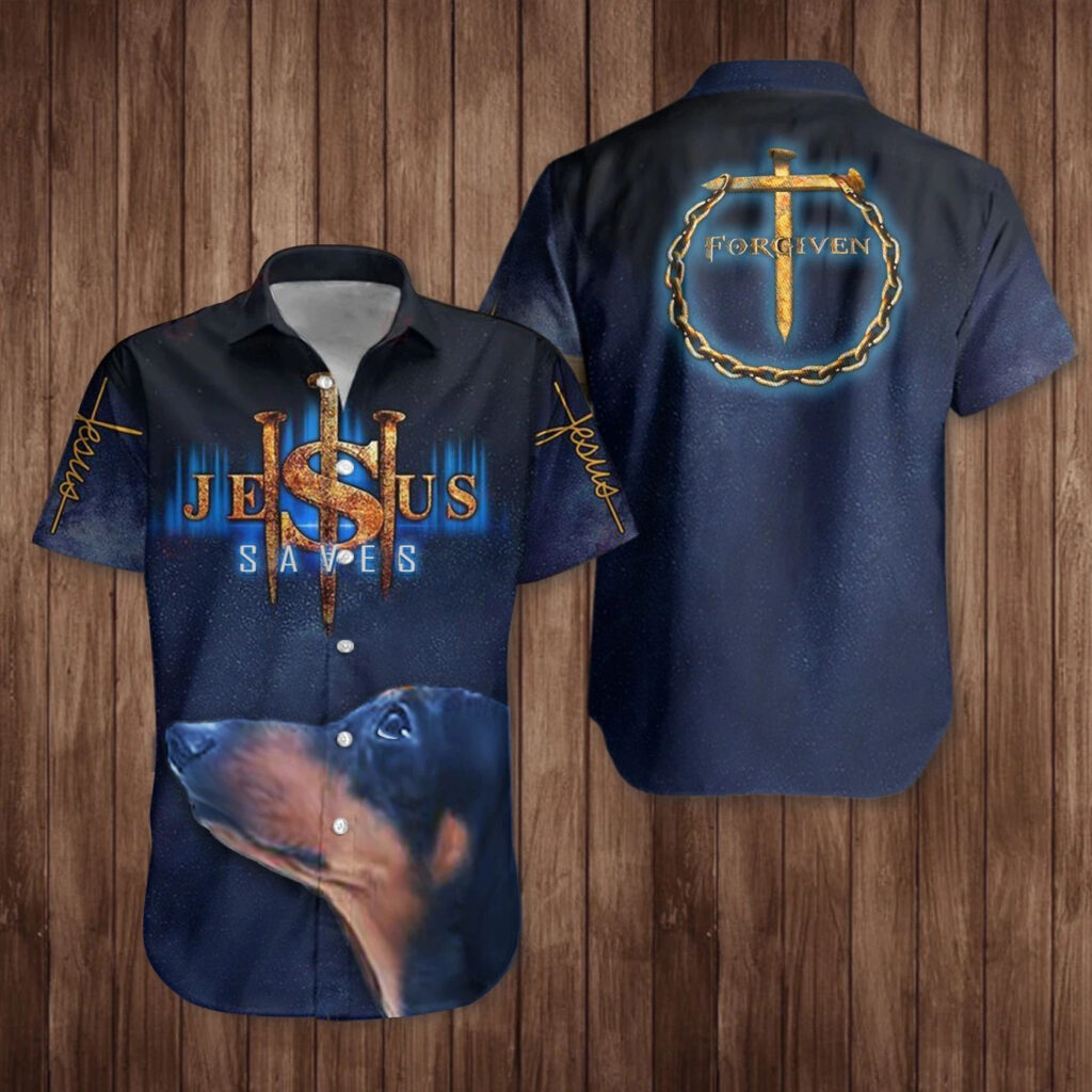 Dachshund Cross Jesus Saves Hawaiian Shirt – Unique Christian Faith Dog Lover Gift Dachshund Cross Jesus Saves Hawaiian Shirt – Unique Christian Faith Dog Lover Gift