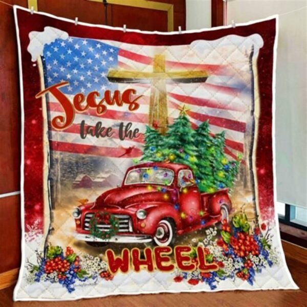 Jesus Take The Wheel Quilt Blanket – Christian Gift for Believers