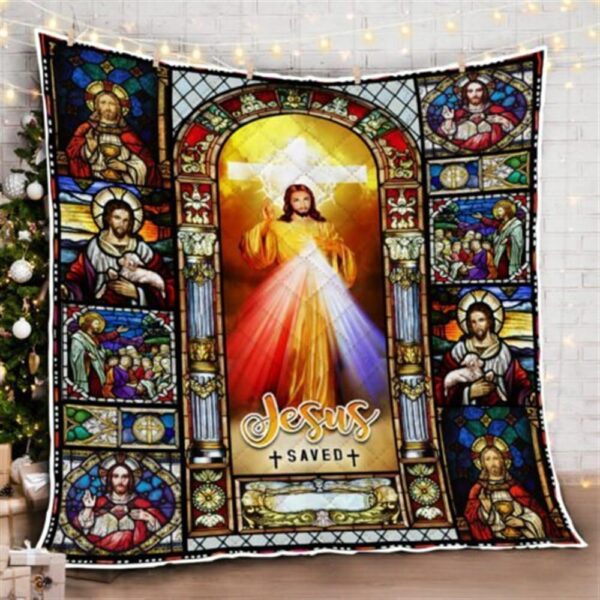Jesus of Divine Mercy Christian Quilt Blanket – Unique Christian Gift for Believers