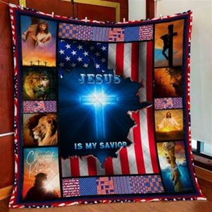 Jesus Is My Savior Quilt Blanket – Perfect Christian Gift for Believers