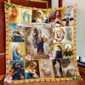 Jesus Mary Christian Quilt Blanket - Reign In Our Hearts - Gift For Believers