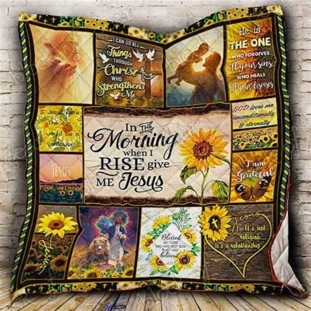 When I Rise Give Me Jesus Quilt Blanket – Christian Gift for Believers When I Rise Give Me Jesus Quilt Blanket – Christian Gift for Believers