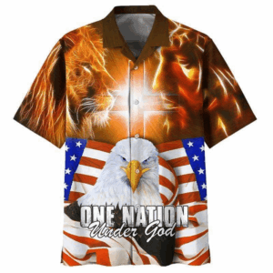 Jesus Hawaiian Shirt: One Nation Under God Design