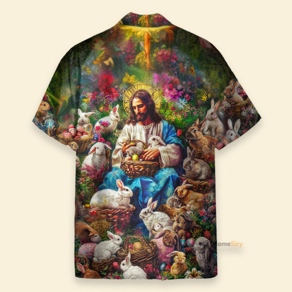 Easter Day Jesus Hawaiian Shirt with Rabbits & Bunnies – Fun Spring Apparel