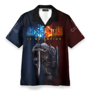 Templar Knight Christian Hawaiian Shirt - Child of God Man of Faith in Jesus